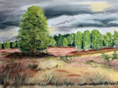 Die Heide beginnt am Waldrand, 40x60cm